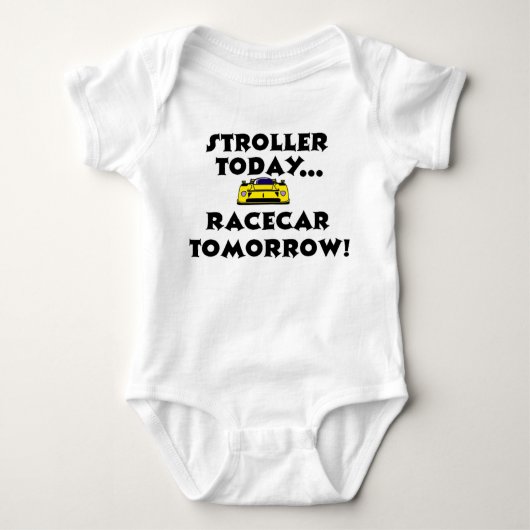 Stroller vandaag, Racecar Morgen Romper (Voorkant)