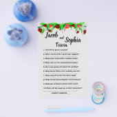 STROMEN, BRIDE EN GROOM TRIVIA SHOWER GAME KAART (Enkel)