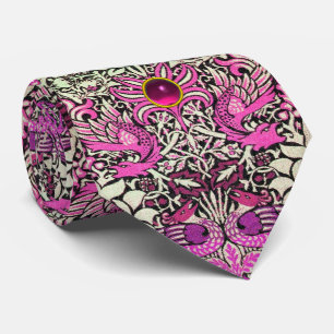 STROMEN, PIEKEN EN DRAGONS PINK GEM STONE STROPDAS