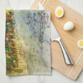 Stromen van de oude Praag-waterverf Theedoek (Quarter Fold)