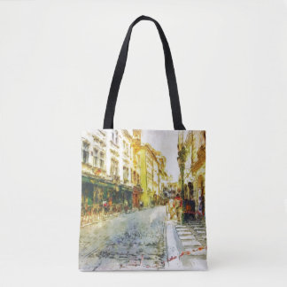Stromen van de oude Praag-waterverf Tote Bag
