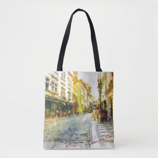 Stromen van de oude Praag-waterverf Tote Bag (Voorkant)