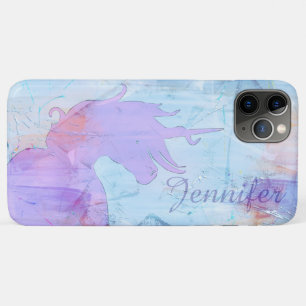stromend Unicorn Silhouette (blauw geschilderd) iPhone 11 Pro Max Hoesje