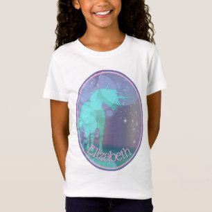 stromend Unicorn Silhouette (regenboogbellen) T-shirt