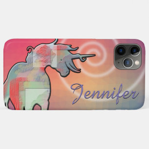 stromend Unicorn Silhouette (roos) iPhone 11 Pro Max Hoesje