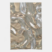 stromend vloeibaar goud en zilver theedoek (Verticaal)