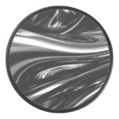 Stromend zilver metaal hockey puck (Voorkant)