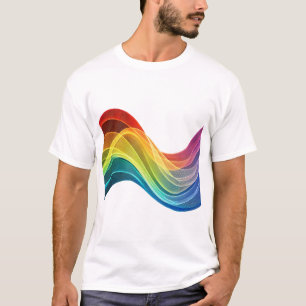 Stromende Abstracte Regenbooggolven T-shirt