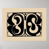 Stromende Abstracte Symfonie – Bold Black & Beige Poster (Voorkant)