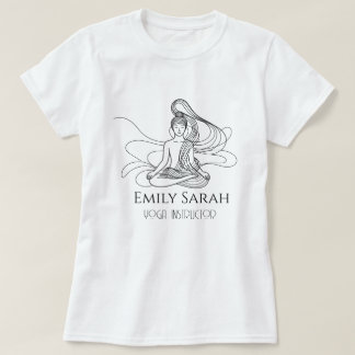 Stromende Lijnkunst Mediterende Figuur yoga T-shirt