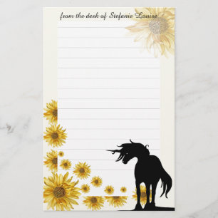 Stromende Mane Eenhoorn Stationery w / lijnen (mad Briefpapier