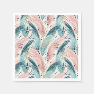 Stromende penseelstreek & gouden stip Abstract pat Servet