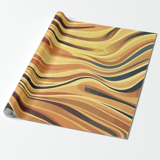 Stromende warme Abstracte golven Cadeaupapier (Uitgerold)