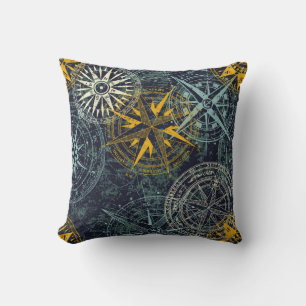 Stromperwindkompas  vintage roos kussen