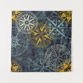 Stromperwindkompas vintage roos wandkleed (Voorkant)