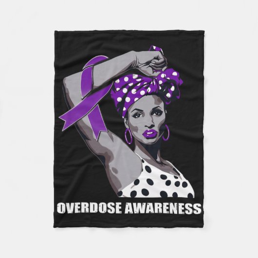 Strong Afro Mom Overdose Awareness  Fleece Deken (Voorkant)