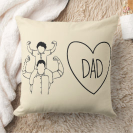 Strong Dad Shoulder Ride Heart Outline Kussen