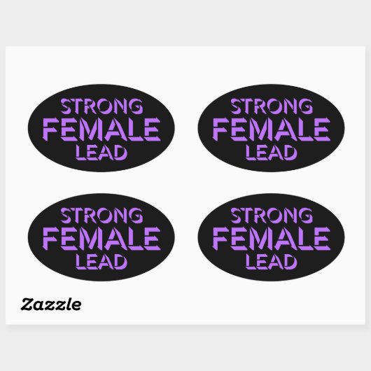 Strong Female Lead Feminist Empowerment Quote Logo Ovale Sticker (Vel)
