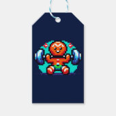 Strong Gingerbread Man - Funny Pixel Art Holiday Cadeaulabel (Voorkant)
