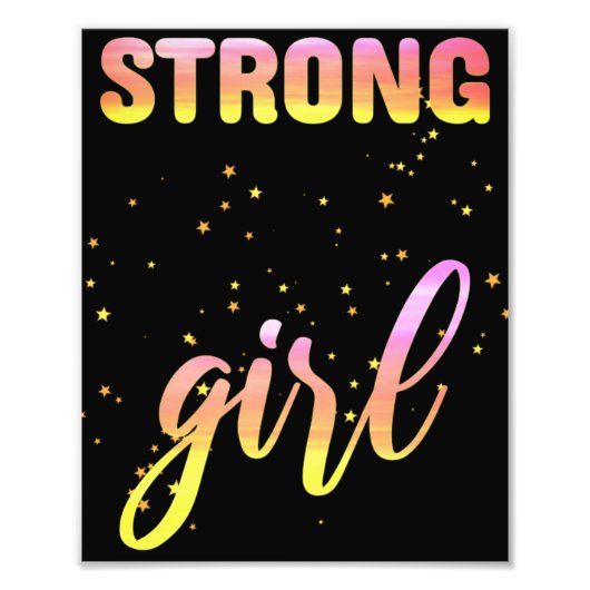 Strong Girl Pastel Star Foto Afdruk (Voorkant)