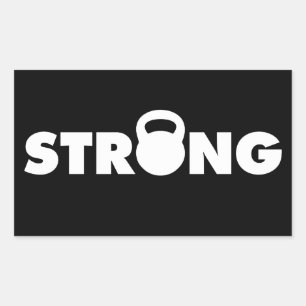 STRONG - Kettlebell Workout Motivatie Rechthoekige Sticker