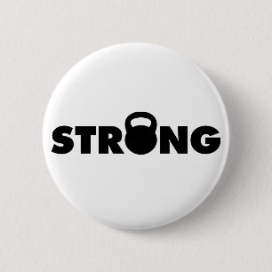 STRONG - Kettlebell Workout Motivatie Ronde Button 5,7 Cm