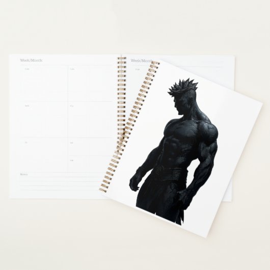 Strong Masculine Black Sculpture Art Planner (Devant avec enveloppe)