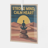 Strong Mind, Calm Heart Glas Ornament (Voorkant links)