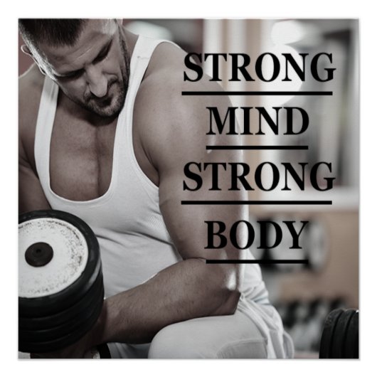 Strong Mind Strong Body Motivational Poster (Devant)