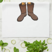 Strong Pie Wearing Boots Theedoek (Gevouwen)