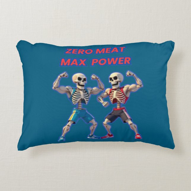 Strong to the Bone – Funny Skeleton Muscle Design Accent Kussen (Voorkant)