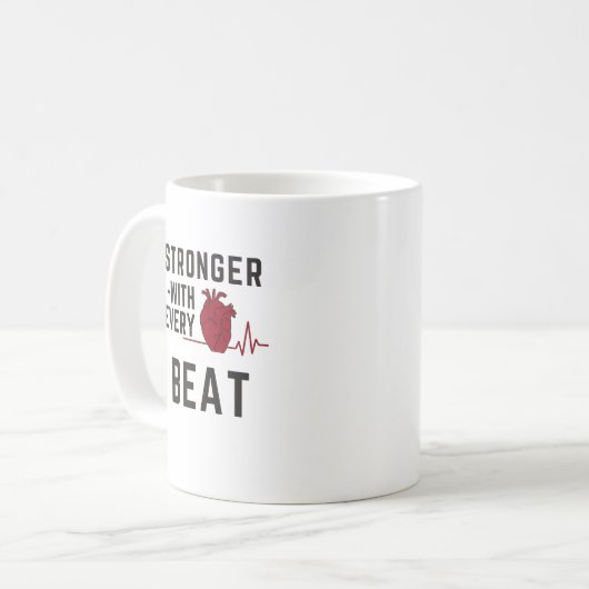 Stronger With Every Beat Heart Coffee Mug (Devant gauche)
