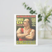 Strongman Act  Circus Ad Lithograph Briefkaart (Staand voorkant)