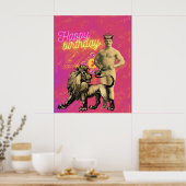  Strongman Funky Veranderde Kunst Birthday Poster (Keuken)
