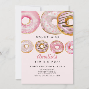 Strooi Donut Zoete roze meisjes verjaardag Kaart