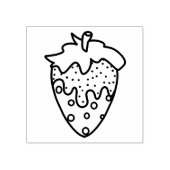 Strooi en chocolade gedipte aardbei 	rubberstempel (Afrduk)