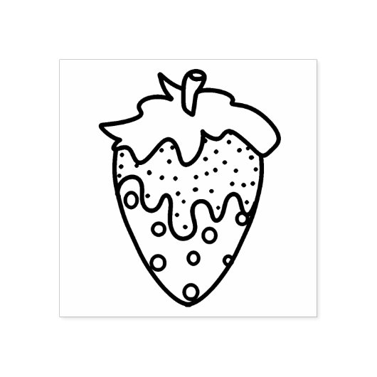 Strooi en chocolade gedipte aardbei 	rubberstempel (Afrduk)