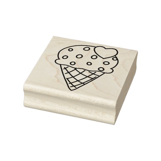 Strooi Heart Ice Cream Cone Rubberstempel (Stempel)