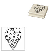 Strooi Heart Ice Cream Cone Rubberstempel (Gestempeld)
