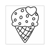 Strooi Heart Ice Cream Cone Rubberstempel (Afrduk)