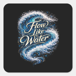 Stroom Als Water Vierkante Sticker
