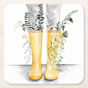 Stroom en groei I Vierkante Kartonnen Onderzetter