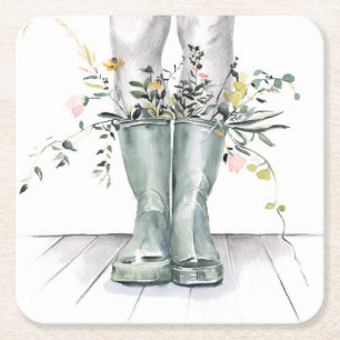 Stroom en groei II Vierkante Kartonnen Onderzetter