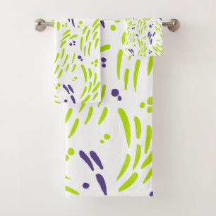 Stroom in Lime Groen en Paarse Bad Handdoek