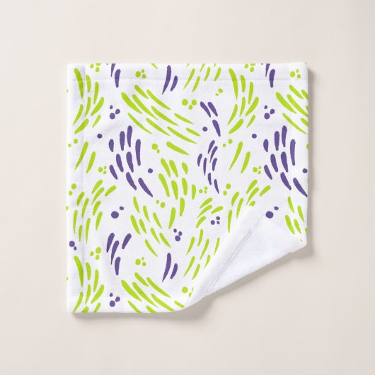 Stroom in Lime Groen en Paarse Bad Handdoek (Wasdoekje)