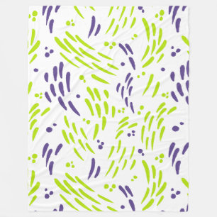 Stroom in Lime Groen en Paarse Fleece Deken