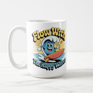 Stroom Met De Gelukkige Golven Retro Surf Mok