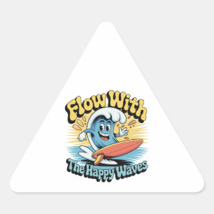 Stroom Met De Gelukkige Golven Waterdichte Sticker