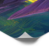 Stroom tussen pijnbomen en rotsen poster (Hoek)