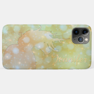 Stroom Unicorn Silhouette (misty yellow sterren) iPhone 11 Pro Max Hoesje